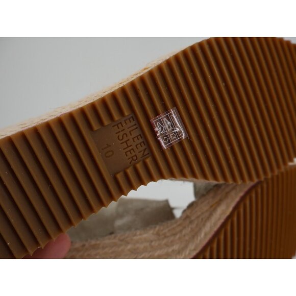 Eileen Fisher Womens Weslia Leather Ankle Strap Wedge Espadrille Sandals Size 10 - Picture 10 of 12
